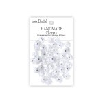 CR109988 Little Birdie Handmade Printed Paper Flowers Micro Jewlled Florettes Frosty White -60pcs