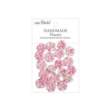 CR110147  Little Birdie Handmade Printed Paper Flowers Lucile Pink Symphony  -20pcs