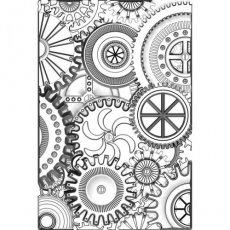 665633 Sizzix 3-D Texture Fades Embossing Folder - Mini Mechanics by Tim Holtz
