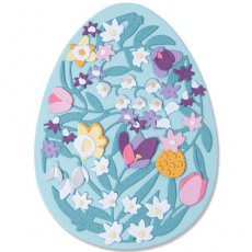 665818  Sizzix  Thinlits Die Set 15PK - Intricate Floral Easter Egg