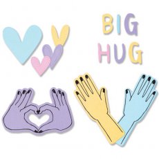 665831 Sizzix Framelits Die Set 7PK w/3PK Stamps - Big Hugs