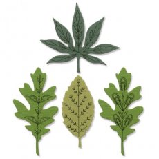 666010 Sizzix • Framelits Die Set with Stamps Decorative Leaves