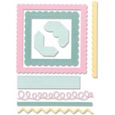 666235 Sizzix • Thinlits Die Set Fabulous Frames & Borders by Debi Potter