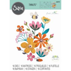 666255 Sizzix •  Thinlits Die Set Fabulous Bold Florals 16pcs