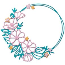 666522 Sizzix • Thinlits Die Set Floral Round 7pcs