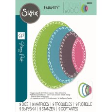 666551  Sizzix • Framelits Die Set Fanciful Clare Classic Ovals 9pcs