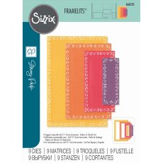 666553  Sizzix • Framelits Die Set Fanciful Renee Deco Rectangles 9pcs