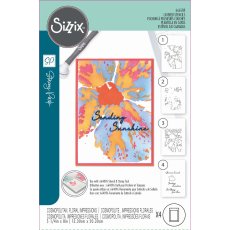 666588 - Sizzix • Cosmopolitan Layered Stencils A6 Floral Impressions 4pcs