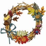 666682  Sizzix • Tim Holtz Thinlits Die Vault Foliage Wreath 14pcs