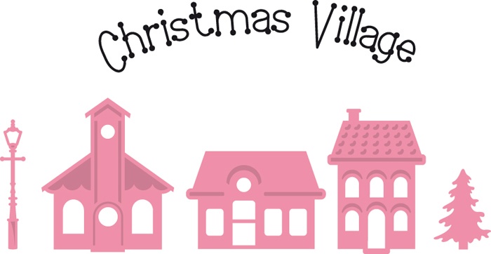 COL1329 Wykrojniki Collectables - Christmas Mini Village + stempel