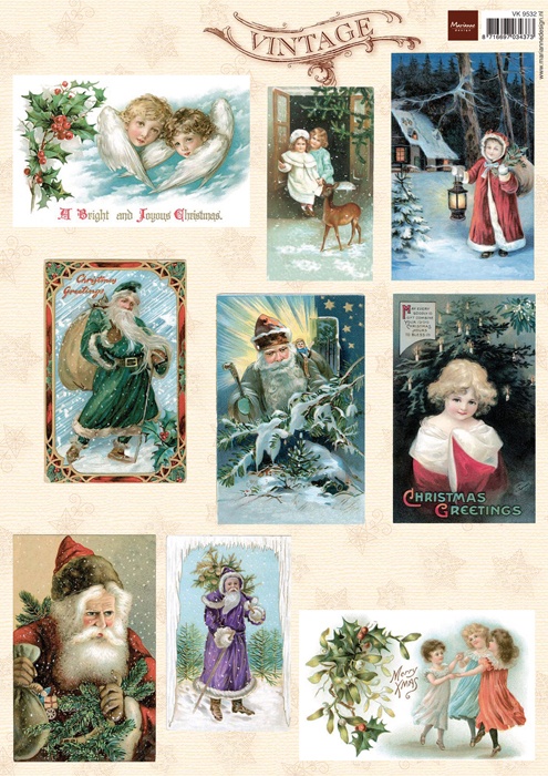 VK9532 Arkusz A4 - Vintage Christmas Cards 2