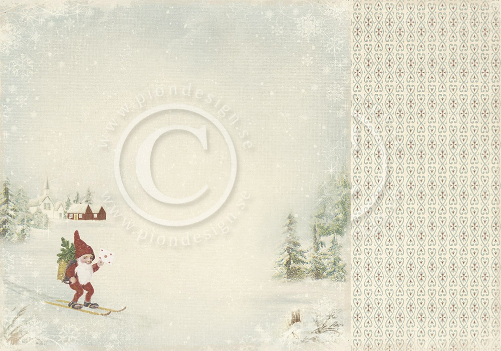 PD3806 Papier dwustronny-Nisse - Wintertime in Swedish Lapland