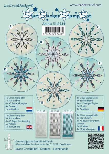 51.9234 Zestaw naklejek pell-off + stempel gwiazdka