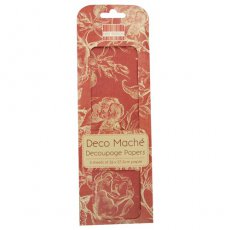 FEDEC004 First Edition Deco Maché - Red Roses-papier do decoupage'u 