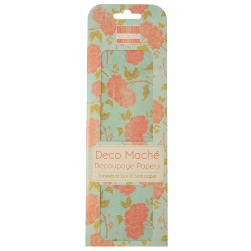 FEDEC012 First Edition Deco Maché - Orange Bloom-papier do decoupage'u