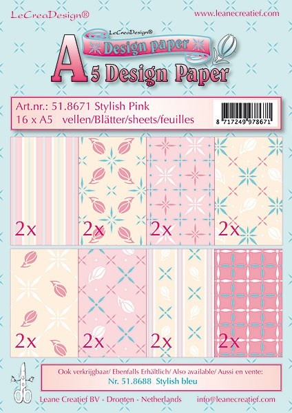 51.8671 Zestaw papierów A5- Stylish Pink