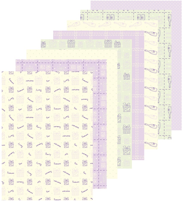 51.8824 Paper set A5- Presents & Bottles