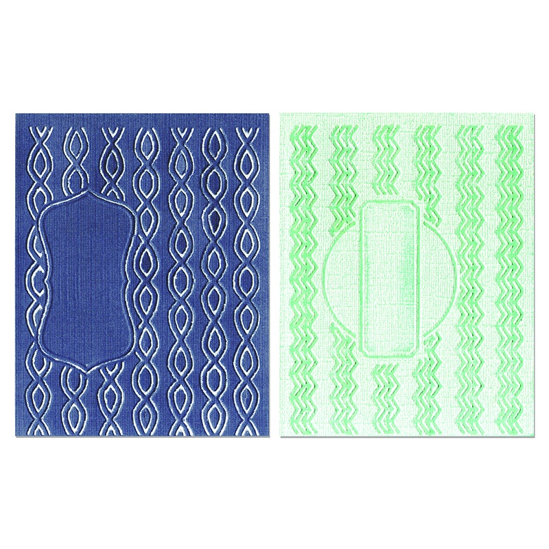 658797 Textured Impressions Embossing Folders 2PK - Sassy & Circle Labels Set