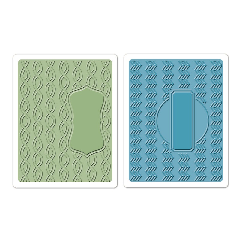 658797 Textured Impressions Embossing Folders 2PK - Sassy & Circle Labels Set