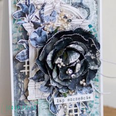 "Catch happiness" - a card in shades of blue 