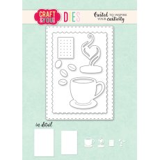 CW262  Cutting Die -  ATC Frame with a cup of cofee - Craft&You Design