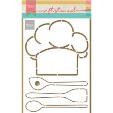 PS8086 Mask Marianne Design - Craft stencil - A5- CHEFS HAT & UTENSILS